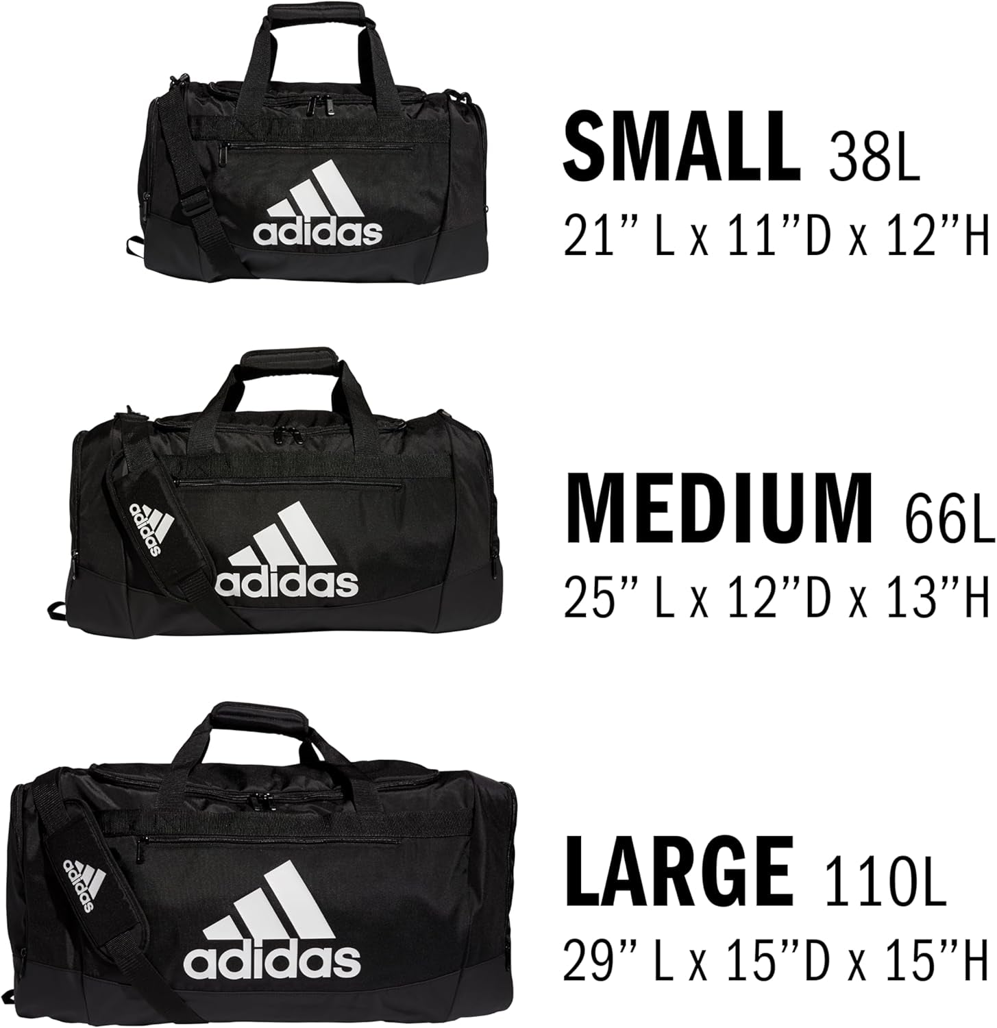 Unisex Defender 4.0 Small Gym Duffel Bag (38L) in Black/White