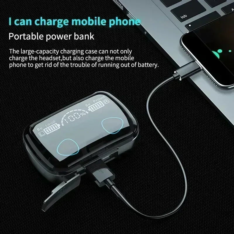 Original M10 Headphones Bluetooth Wireless Earpods Sports Stereo Noise Canceling Headphone Microphone Speaker