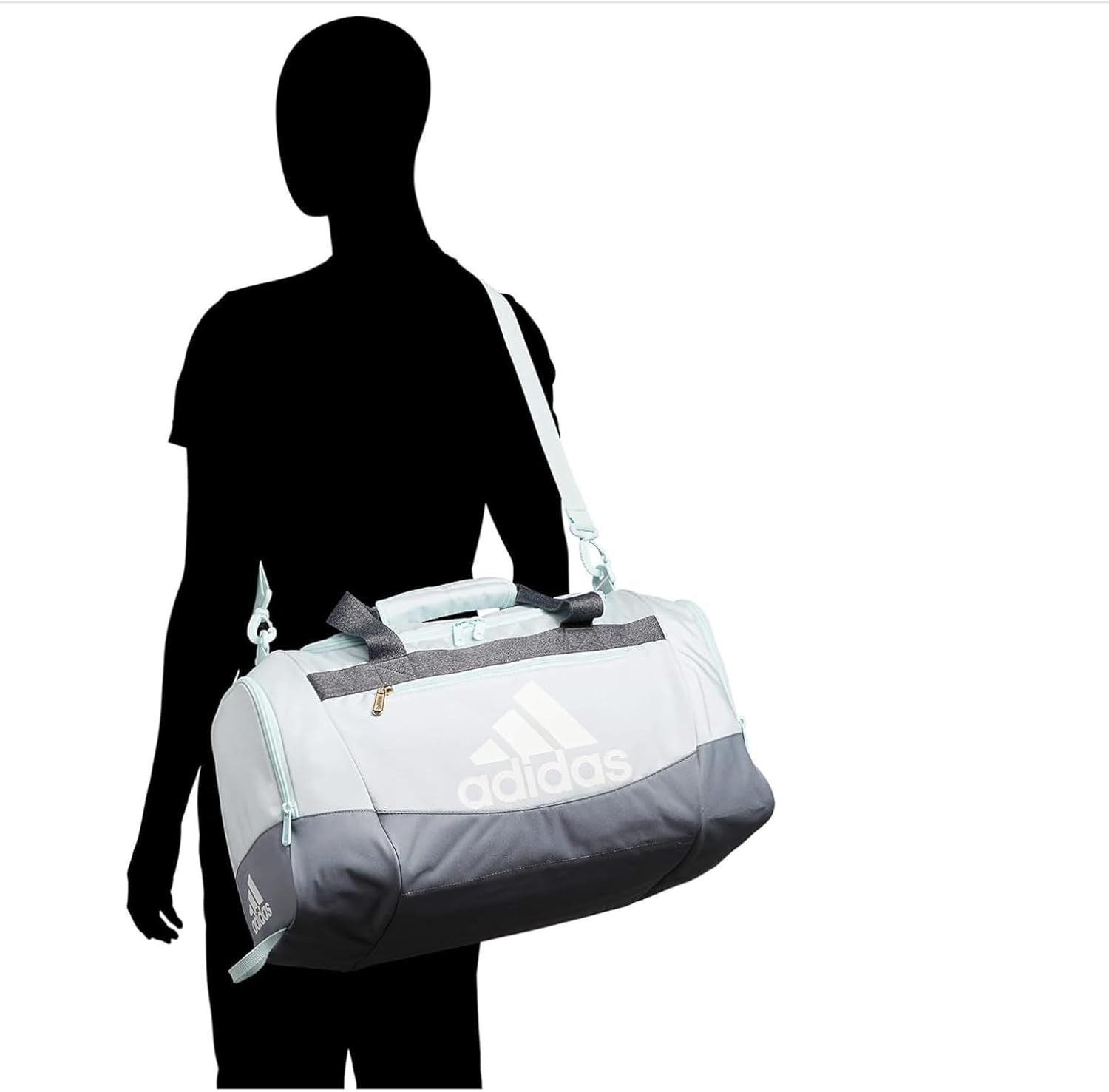 Unisex Defender 4.0 Small Gym Duffel Bag (38L) in Black/White